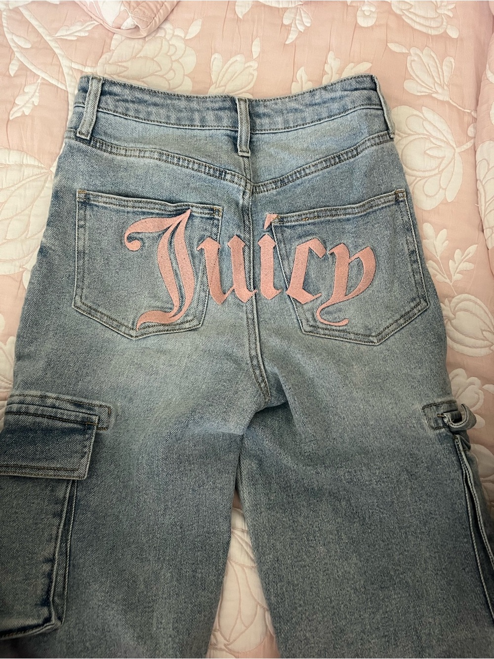 Juicy Couture Light Wash Jeans with Pink Back Logo